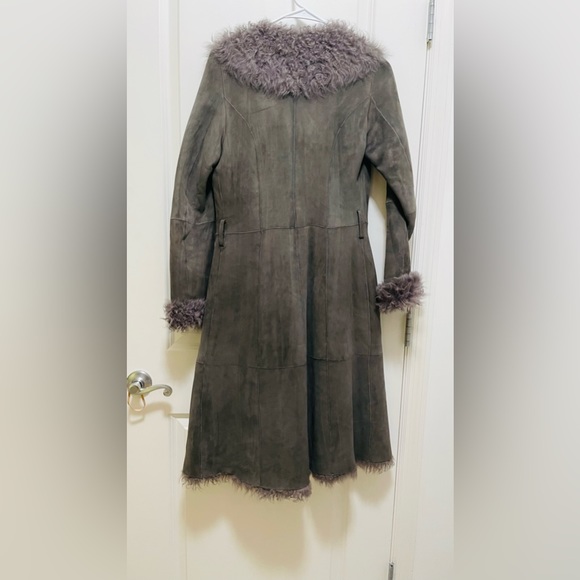 Hugo Boss Orange Shearling Lamb Leather Coat - Picture 4 of 7